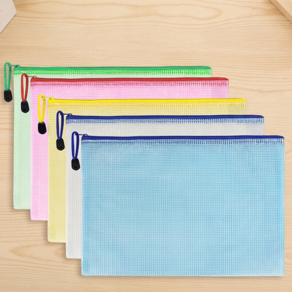 A4 PVC Mesh Zipper File Bag