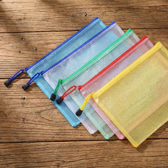 A4 PVC Mesh Zipper File Bag