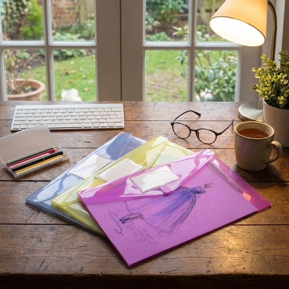 Color PP Snap Office File Pouch